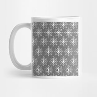 Snowflake Flower Pattern - Gray Mug